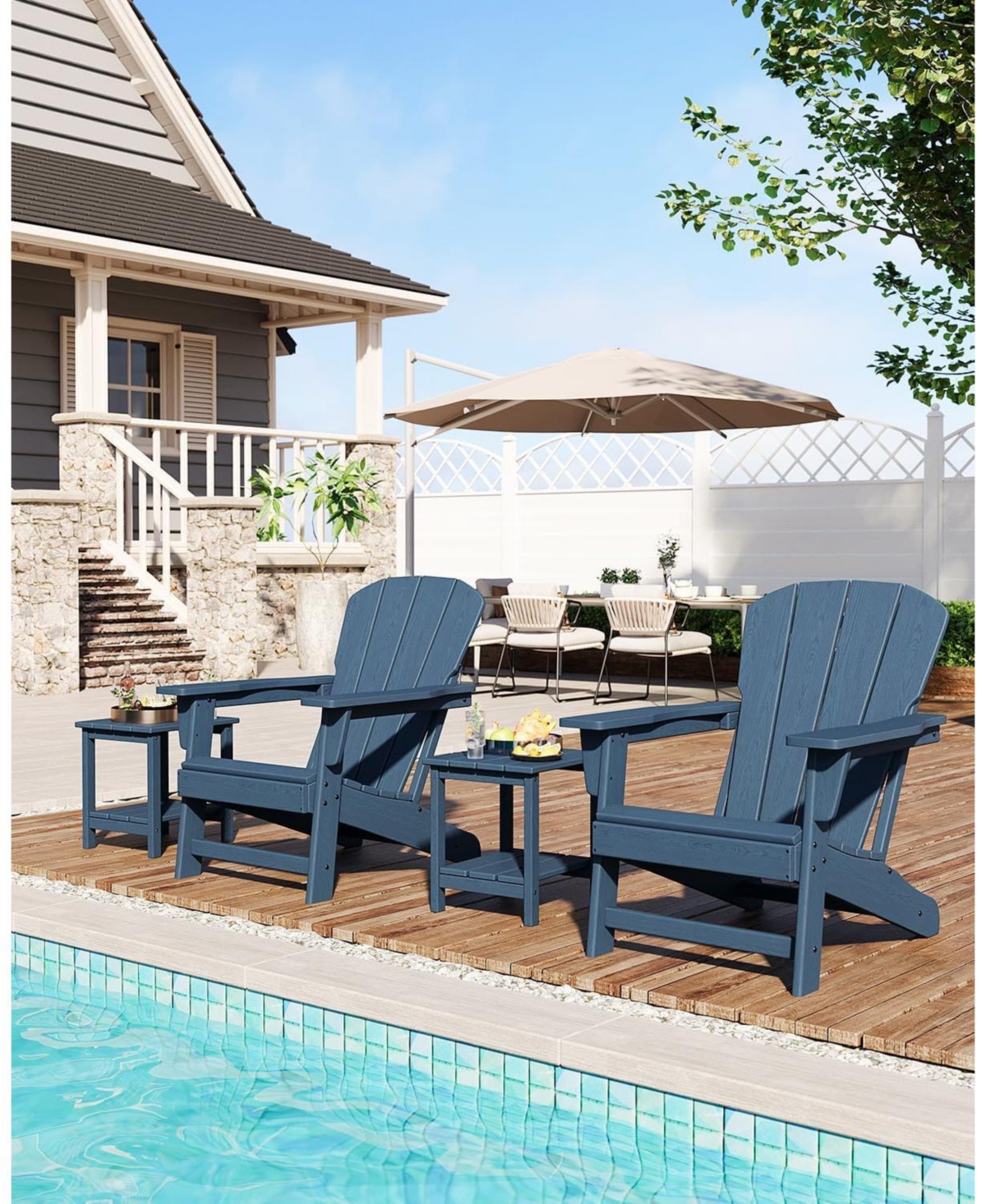 gaomon Modern Hdpe Plastic Adirondack Chair Set of