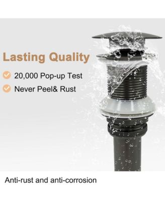 2 Pcs Bathroom Sink Drain without Overflow, 304 Stainless Steel Vessel Sink Pop-Up Drain Stopper