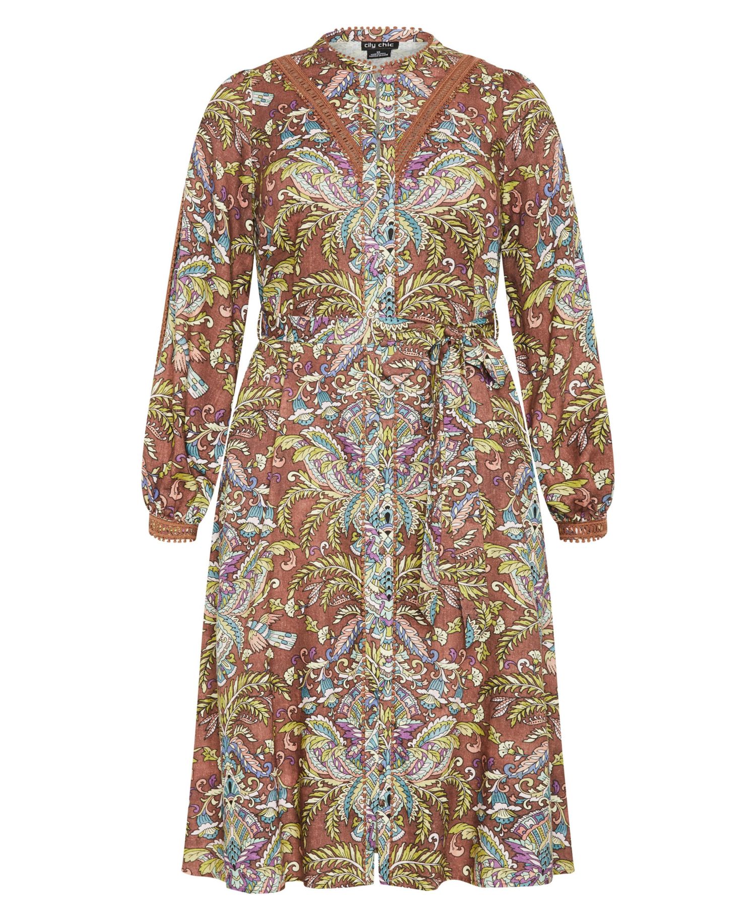 Plus Size Mysteria Print Dress
