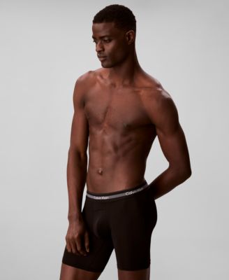 Men's Stitch-Free Waistband Long Boxer Briefs, 3-Pack