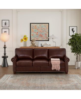 Classic Living Room Nails Sofa Faux Leather