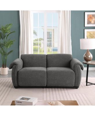 Chenille Modular Sofa with Iron Frame (68.5" L)