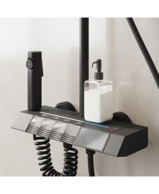 3-Spray Rain Shower Faucet 2.5 GPM with Handheld Shower Combo Kit, 11.81 in. Rain Shower Head