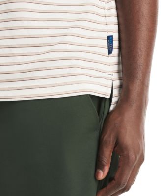 Men's Short-Sleeve Stripe Print Golf Polo Shirt