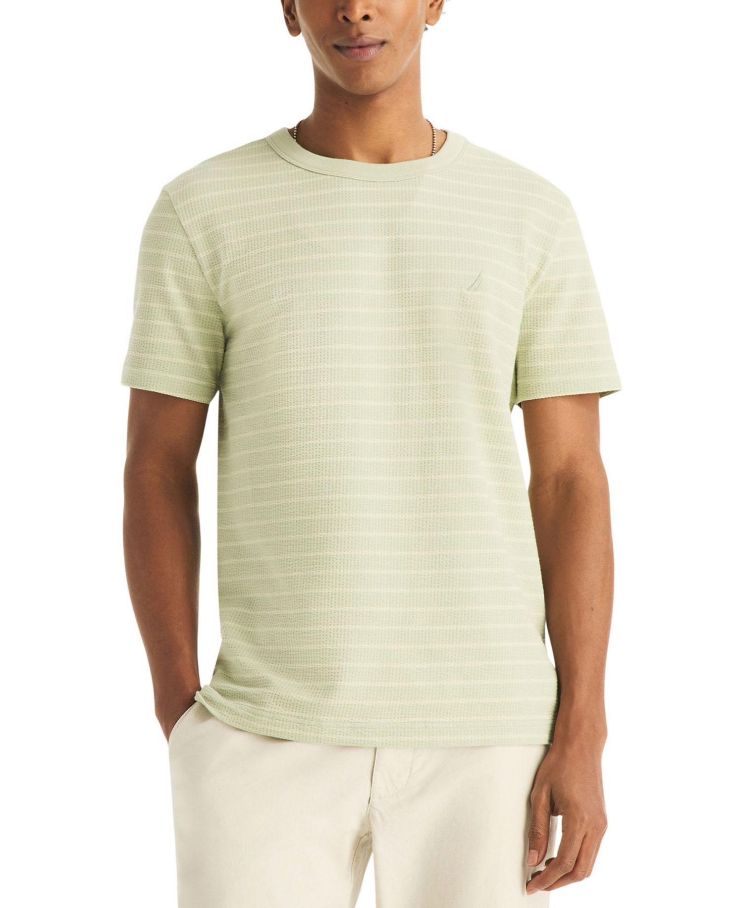 Men's Short-Sleeve Seersucker Striped T-Shirt