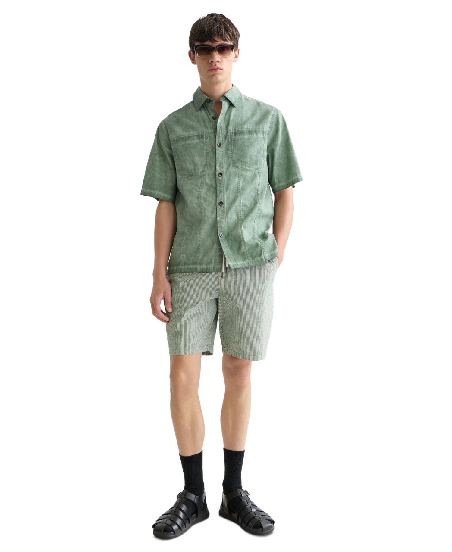 Men's Linen-Blend Bermuda Shorts