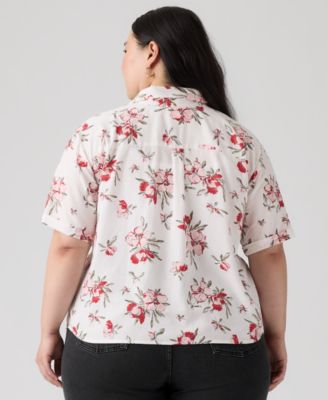 Plus Size Bennie Point Collar Camp Shirt