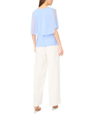 Women's Split Cape Overlay Top