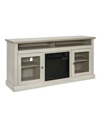 Contemporary Media Stand with Fireplace Insert, 60"W