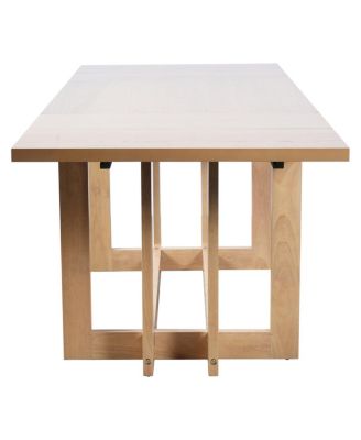 Rustic 82" Extendable Dining Table Set with 6 Upholstered Chairs & 2 Leaves