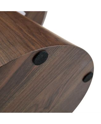 wood grain MDF circular coffee table - 23.6" D x 13.7" H