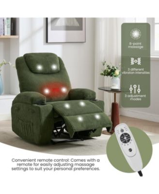 Massage Rocker Recliner Chair with Heat and Vibration Ergonomic Rocking Lounge Chair for Living Room Comfy,with Dual Cup Holders
