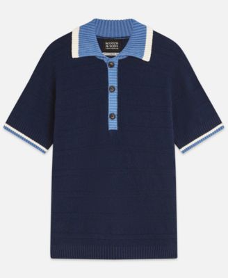 Men's Structured Knitted Regular-Fit Polo Shirt