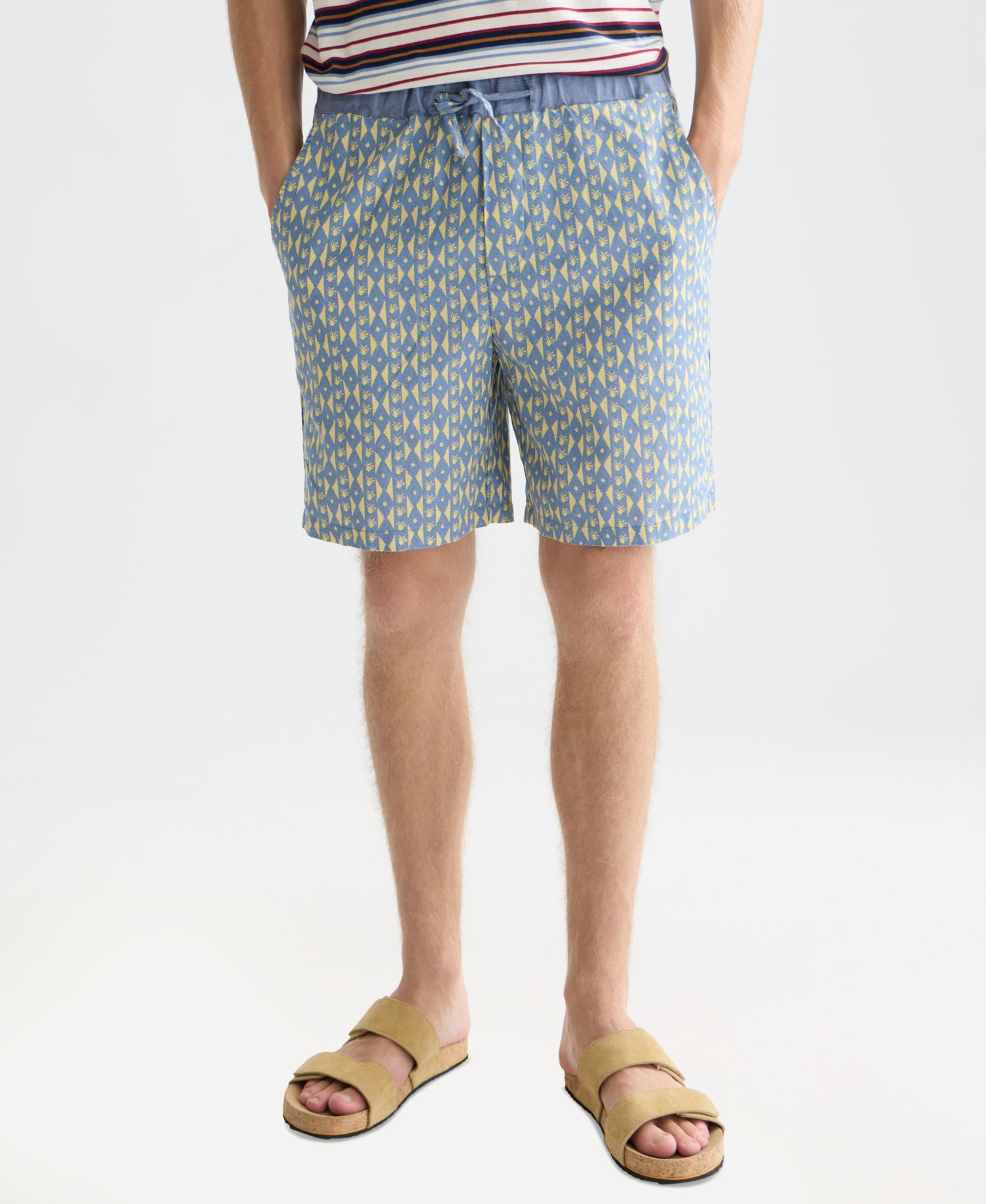Men's Linen-Blend Fave Printed Bermuda Shorts