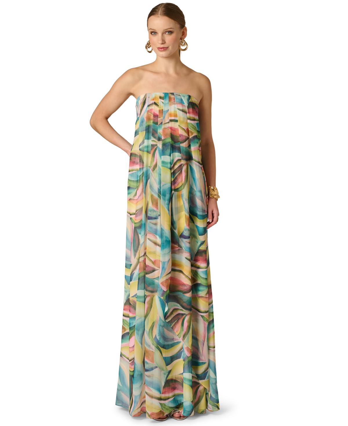Женские платья Adrianna Women's Printed Chiffon Long Dress — фото 3