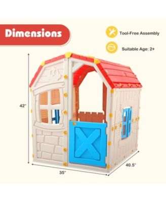 Kids Playhouse with Openable Windows and Door for Indoor Use