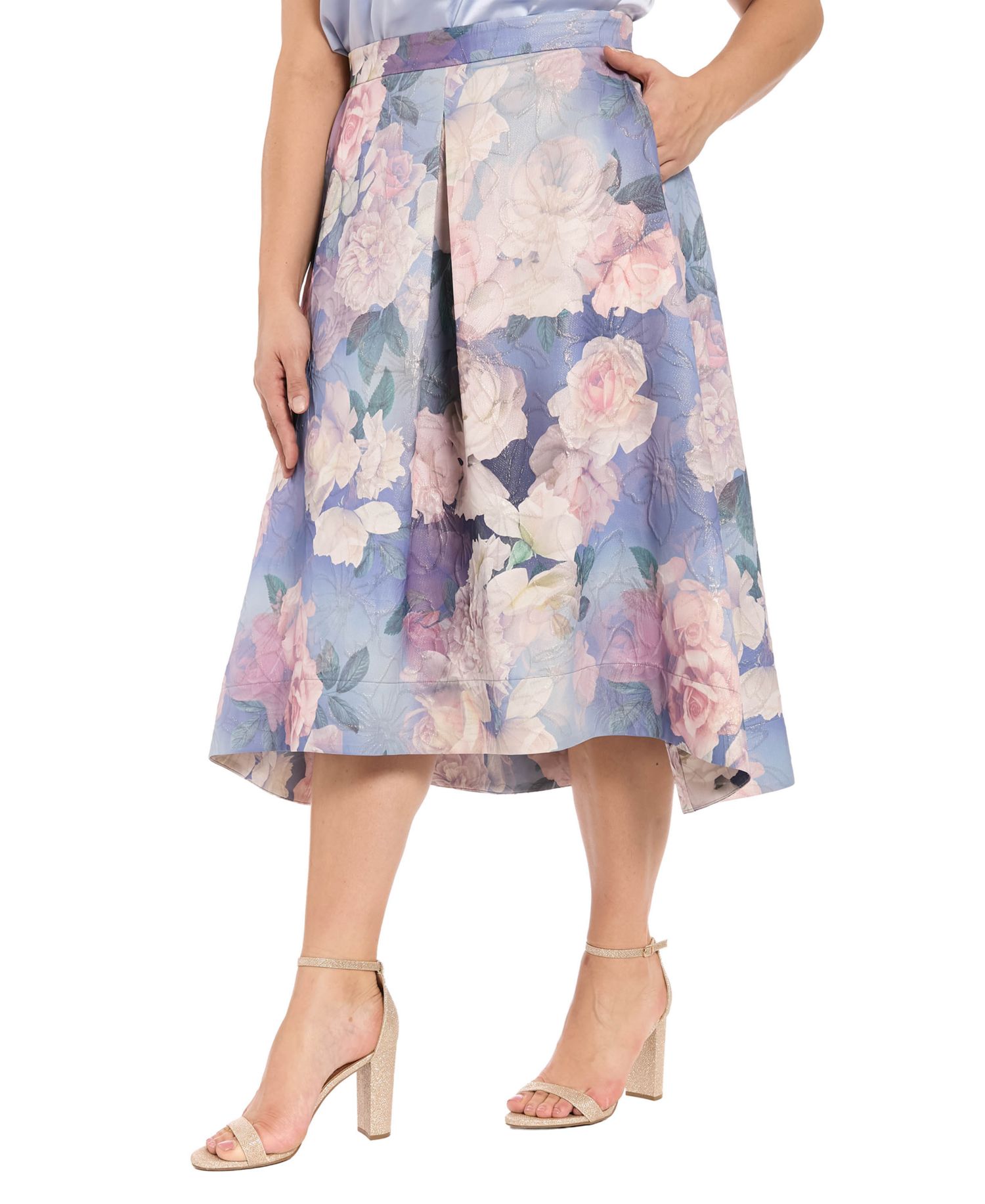 Plus Size Pleated Organza Skirt