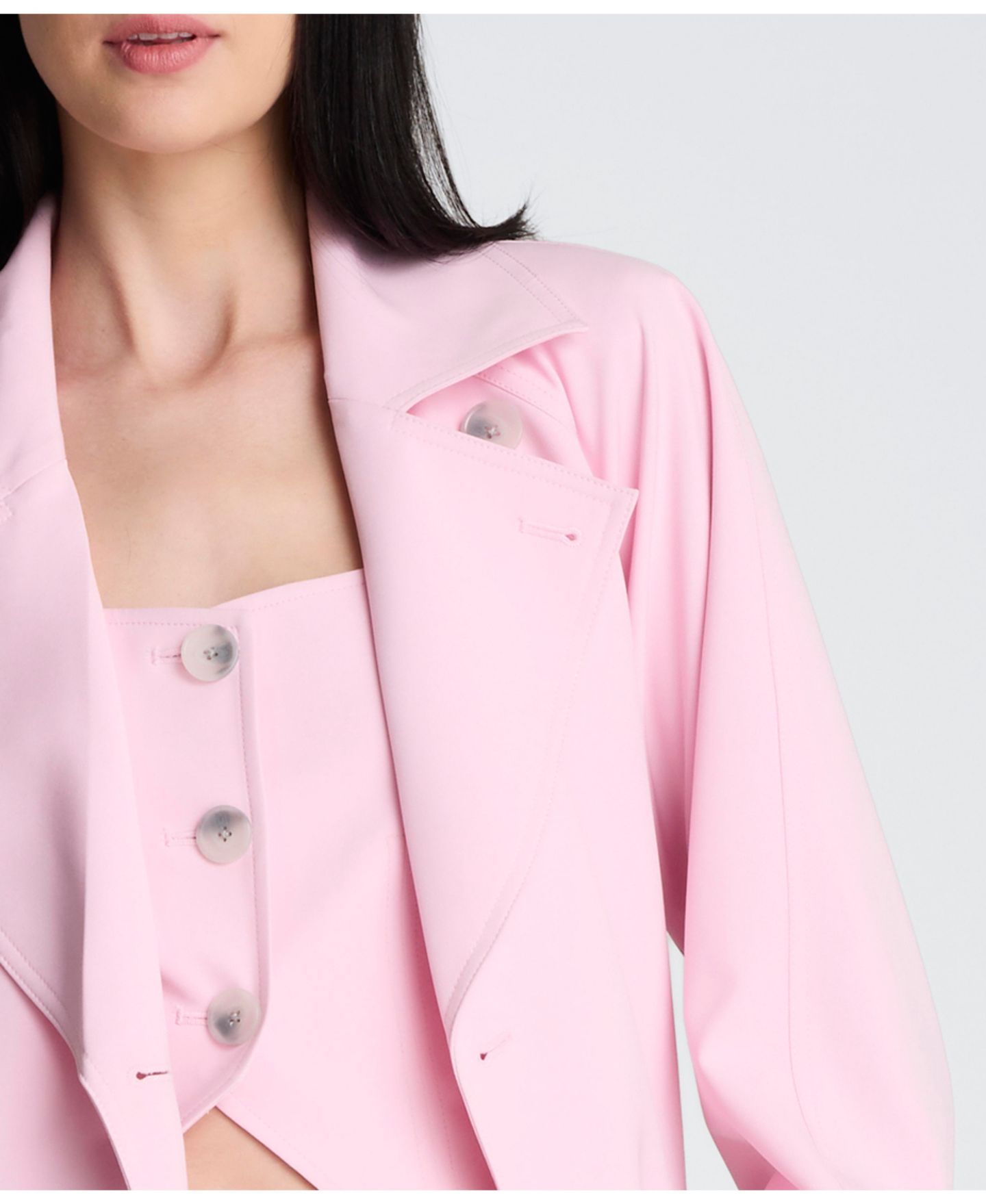 Женское пальто Kenneth Cole Long-Sleeve Notch Collar Trench, цвет: Розовый — фото 5