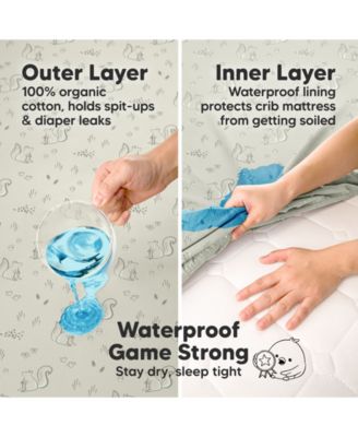 2pk Soothe Waterproof Fitted Crib Sheets for Girl, Boy, 100% Soft Cotton Crib Mattress Protector Sheet