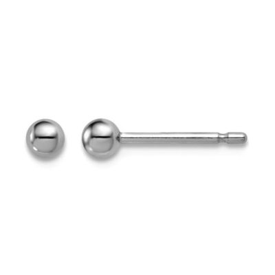 Curata Jewelry Solid 950 Platinum Classic Ball Stud Earrings - Silver 236$