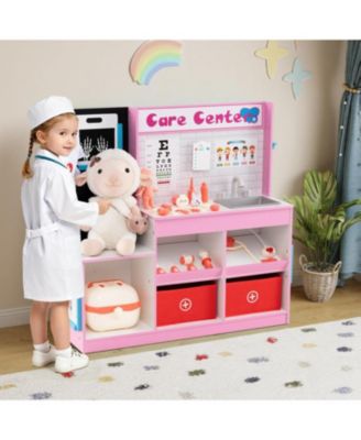 Kids Wooden Medical Center Doctor Playset with Exam Area