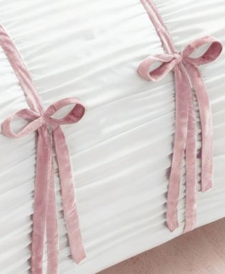 Amelie Velvet Bows Ruched 3-Pc. Comforter Set, Full/Queen