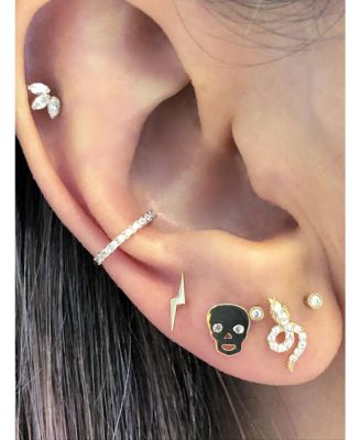 Marquise Cubic Zirconia Lotus Flower Cartilage Labret Flat-back Piercing