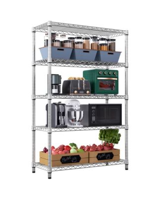 5-Tier Utility Shelving Unit, Steel Storage Organizer Wire Rack for Garage, Home