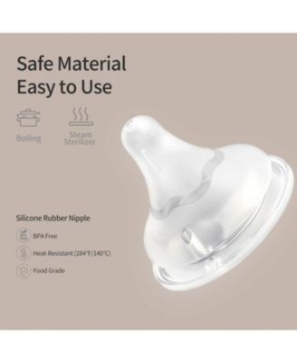Baby Silicone Nipple (Stage1) with Latch-On Line, Natural Feel, 0+ Months, 3 Counts