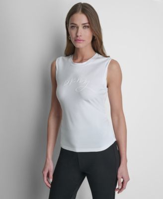 Women's Script Logo Side-Ruched Tank Top