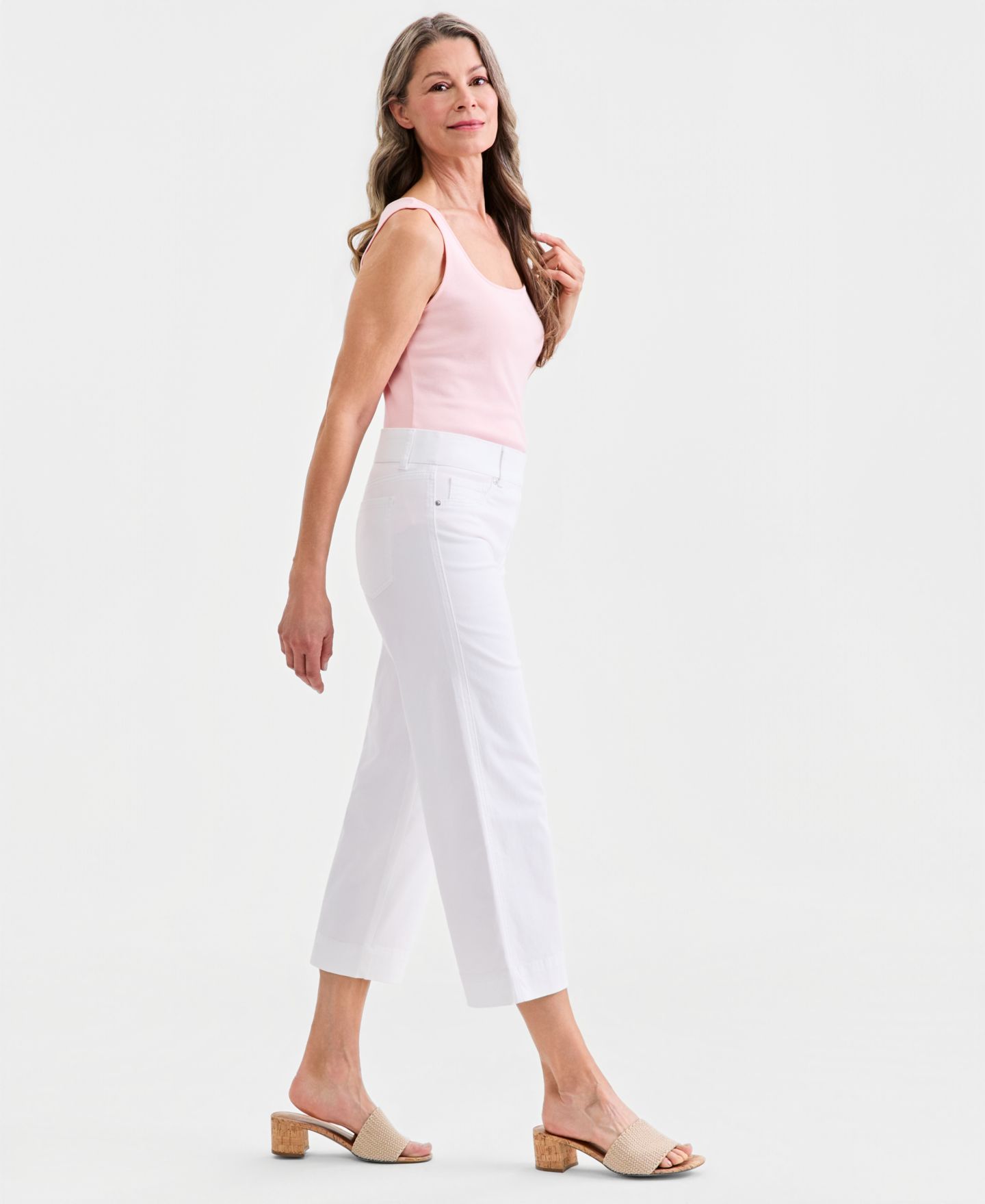 Женские джинсы Style & Co High Rise Pull-On Cropped Jeans, цвет: Яркий белый — фото 2