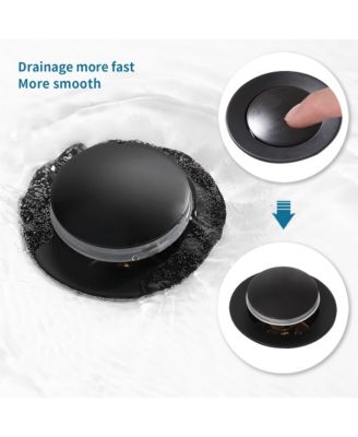 Bathroom Sink Drain - Pop-Up Drain Stopper, Anti-Clogging Design with Strainer Basket for Vanity, Lavatory, and Basin