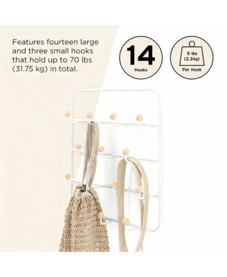 14-Hook Over-the-Door Organizer with Snag-Free Hooks