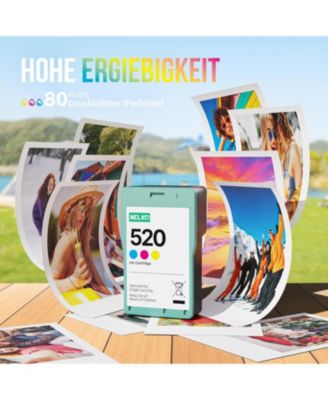 520 Genuine Color Ink Cartridges, High-Yield Ink Cartridge Compatible with PP01 &PP03, Photo Printer Cartridge for Instant Photo Printing
