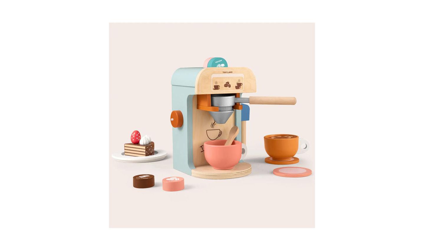 Детские игрушки Tiny Land Wooden 11-Piece Coffee Maker Set, Ages 3+ — фото 1