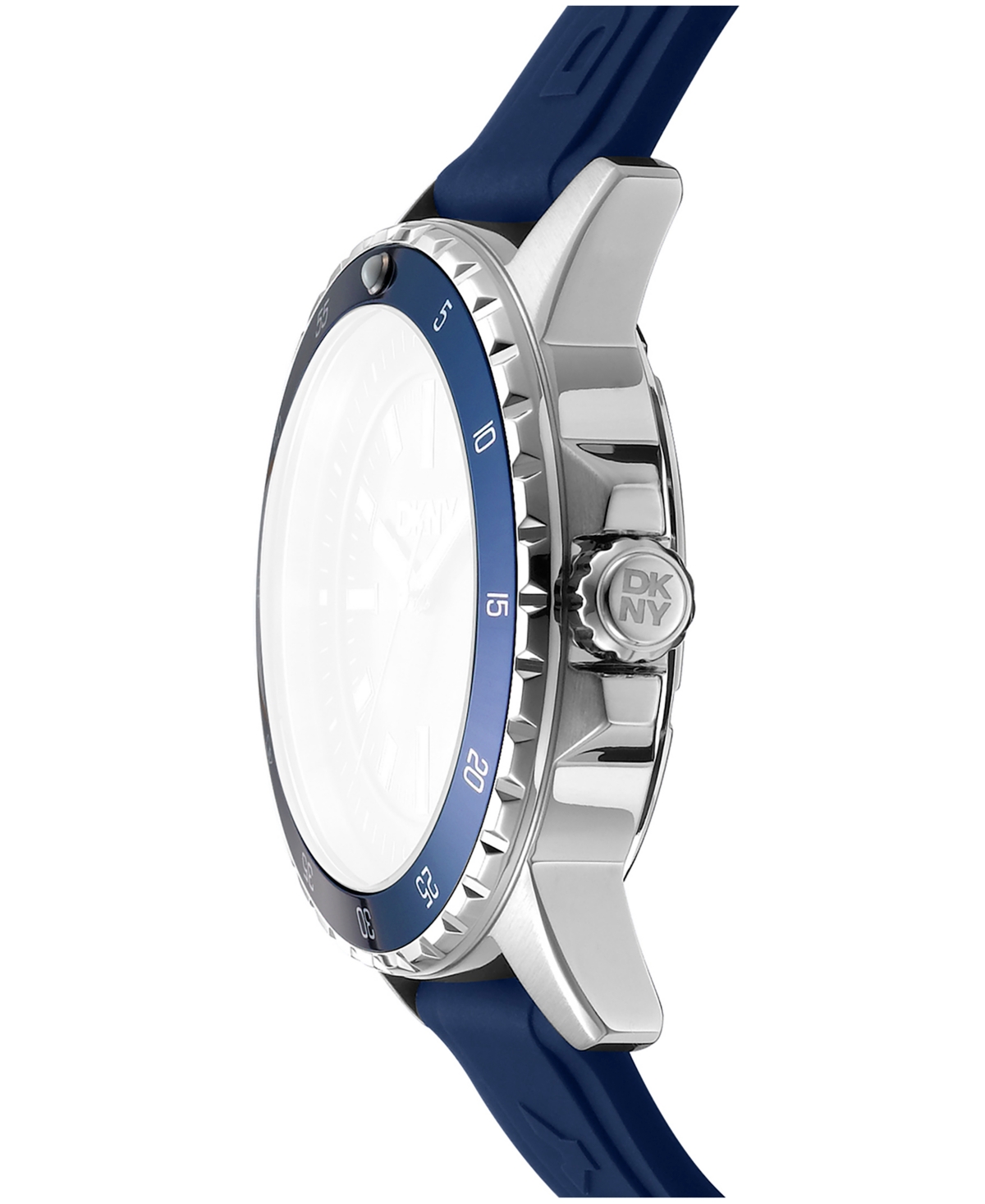 Dkny Men's Sport Watch Dark Blue Dial Dark Blue Silicone Strap, 43mm