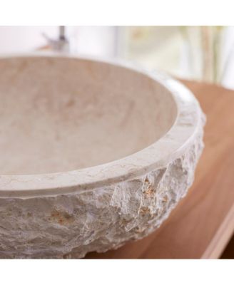 Genuine Marble Hand-carved Design Rustic and Smooth Washbasin