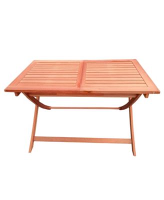 5 Piece Foldable Teak Patio Dining Set 4 Folding Chairs and 1 Dining Table Indoor Outdoor Universal Lightweight