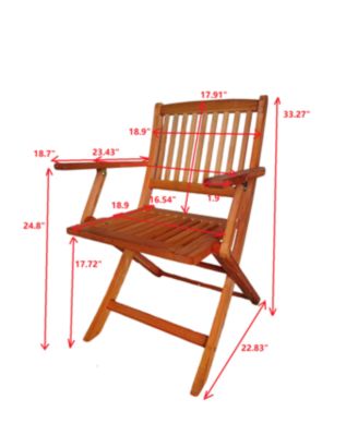 5 Piece Foldable Teak Patio Dining Set 4 Folding Chairs and 1 Dining Table Indoor Outdoor Universal Lightweight