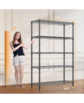 5-Tier Utility Shelving Unit, Steel Storage Organizer Wire Rack, 1750 LBS Capacity for Garage, Home