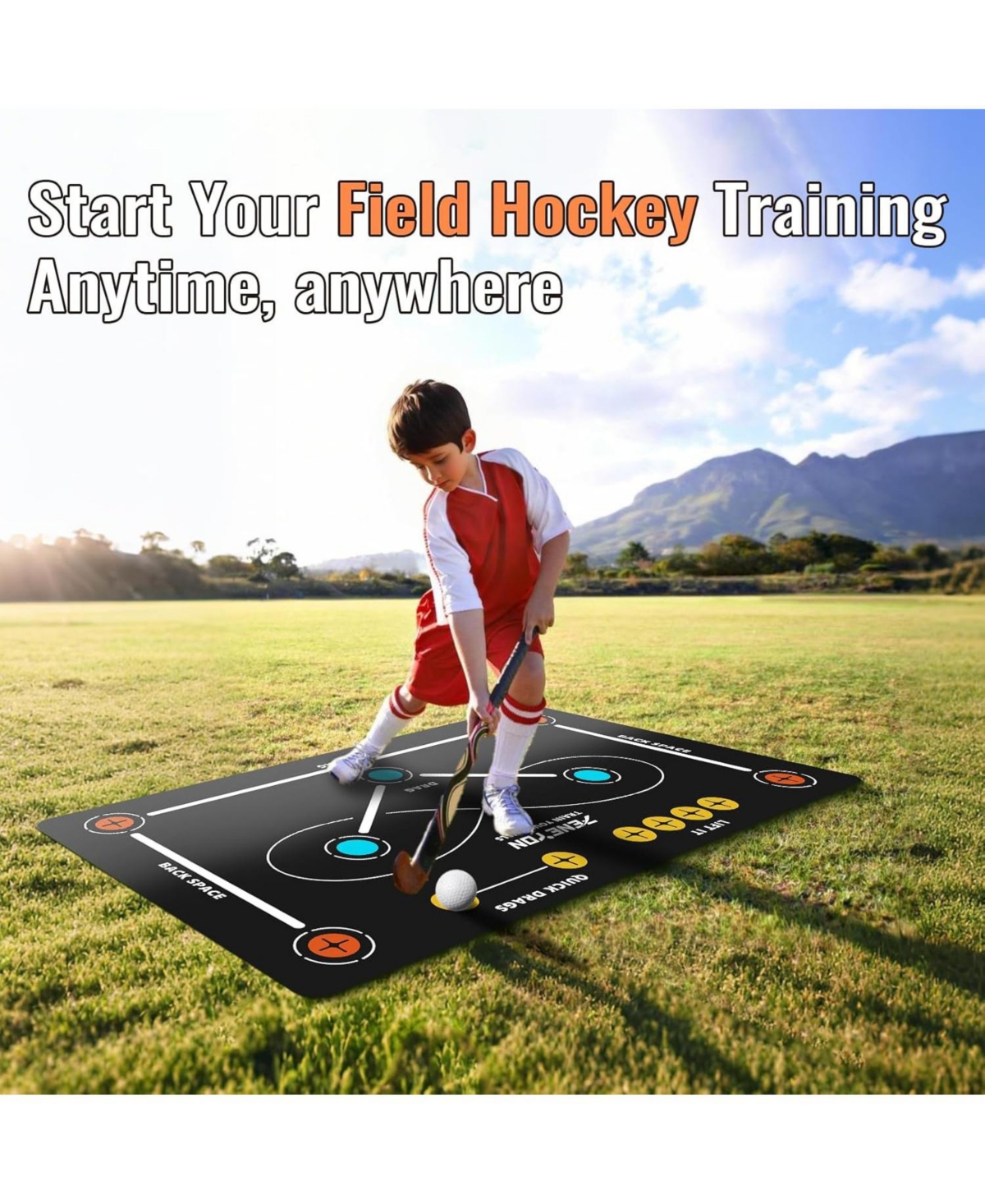 peneyon Field Hockey Training mat | Indoor/Outdoor Hockey Equipment for All Ages,Anti-Slip and Quiet Surface,The Best Gift for Field Hockey Training