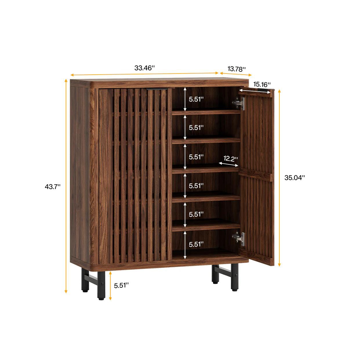 Clihome Wooden Storage Cabinet,Shoe Cabinet for Entryway,Living Room