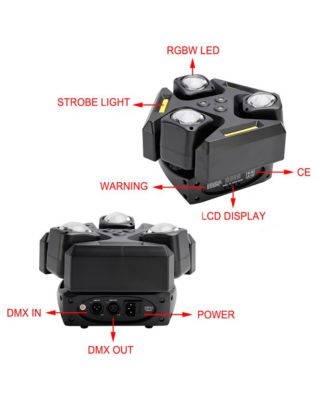 150W Moving Laser Stage Light, RGBW Beams with Sound Control & DMX