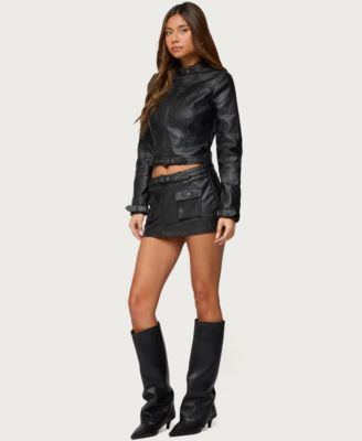 Women's Zaira Buckle Faux Leather Jacket