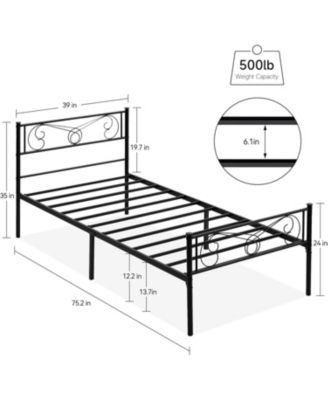 Bed Frames for Kids, Metal Bed Frame with Headboard & Footboard, Metal Platform Bed Frame, Heavy Duty Bed Slats Support, No Box Spring