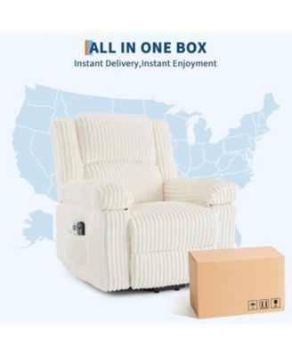 Power Lift Recliner Chair - Heat and Massage, Electric Lift Plush Recliner with Soft Padded Seat, Back Support & Armrests