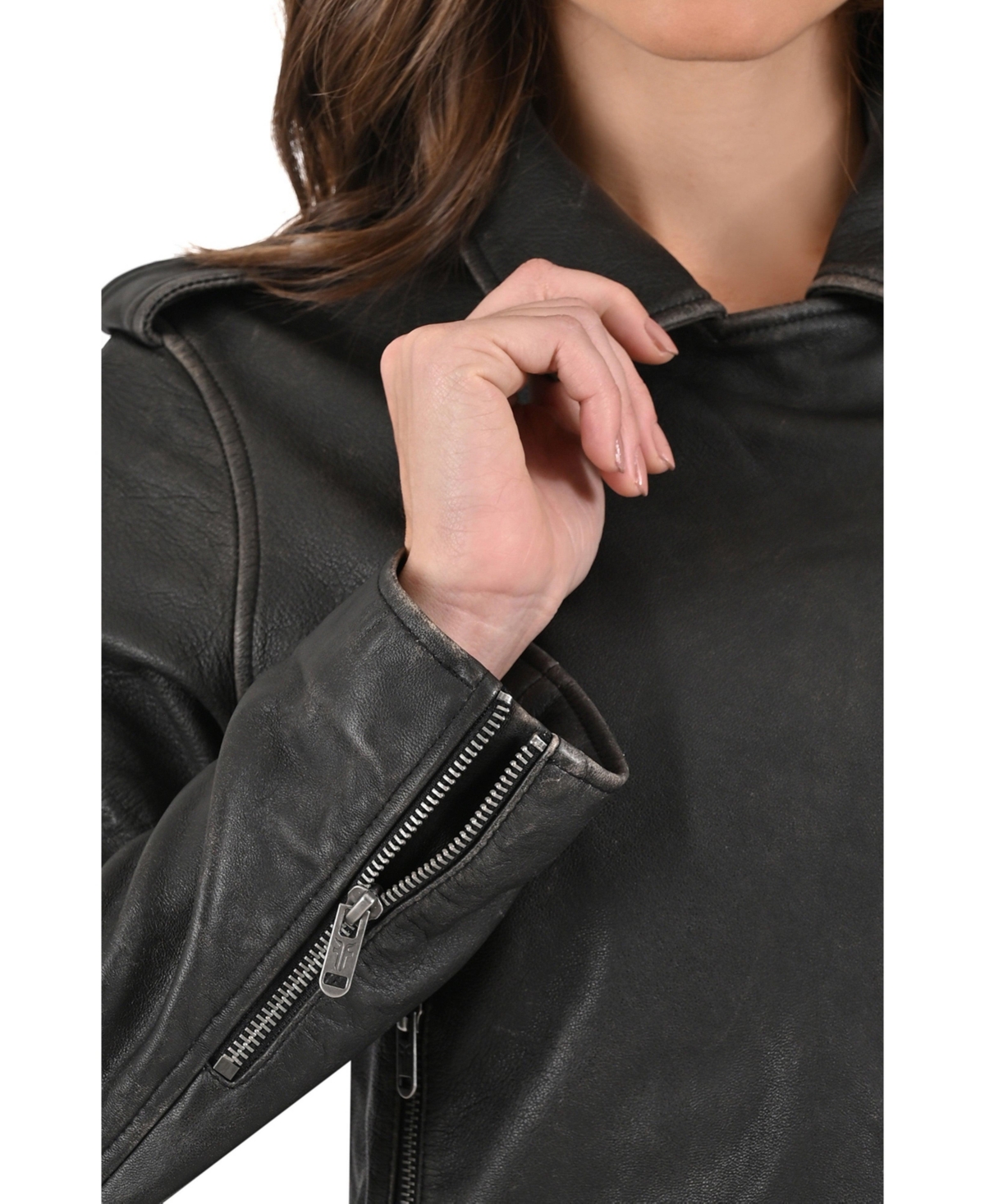 Frye Women's Women s Sheep Crack Leather Jacket