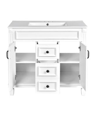 36" Modern Bathroom Vanity with Sink, Solid Wood Cabinet, Soft Close Doors and Drawers