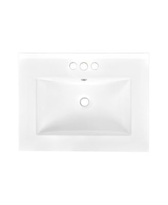 24" Bathroom Vanity with Ceramic Sink, Modern Solid Wood Cabinet & Ample Storage for Small Spaces