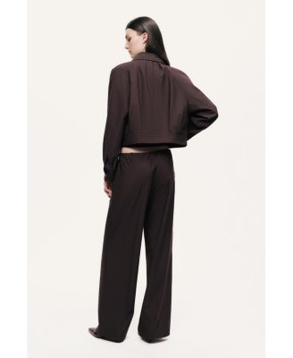 Women's Relaxed Drawstring Wide-Leg Pants